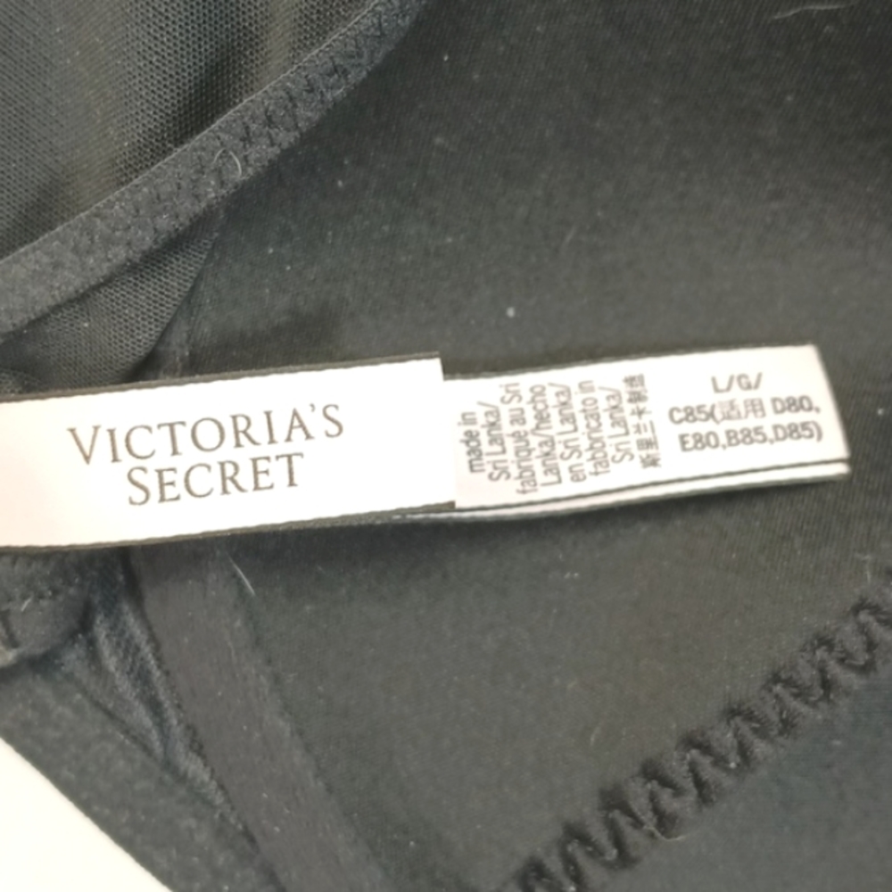 Victoria's Secret Beautiful Style Black &Silver Star Lace Women's Top Bra Size L - Picture 9 of 14